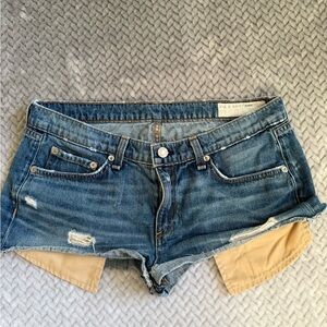 rag & bone Distressed Blue jean mini Shorts